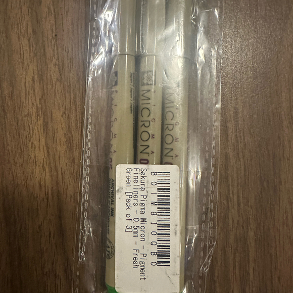 SAKURA pigma micron fresh green ink pens XSDK05#32 Pack of 3 NEW - Picture 2 of 2